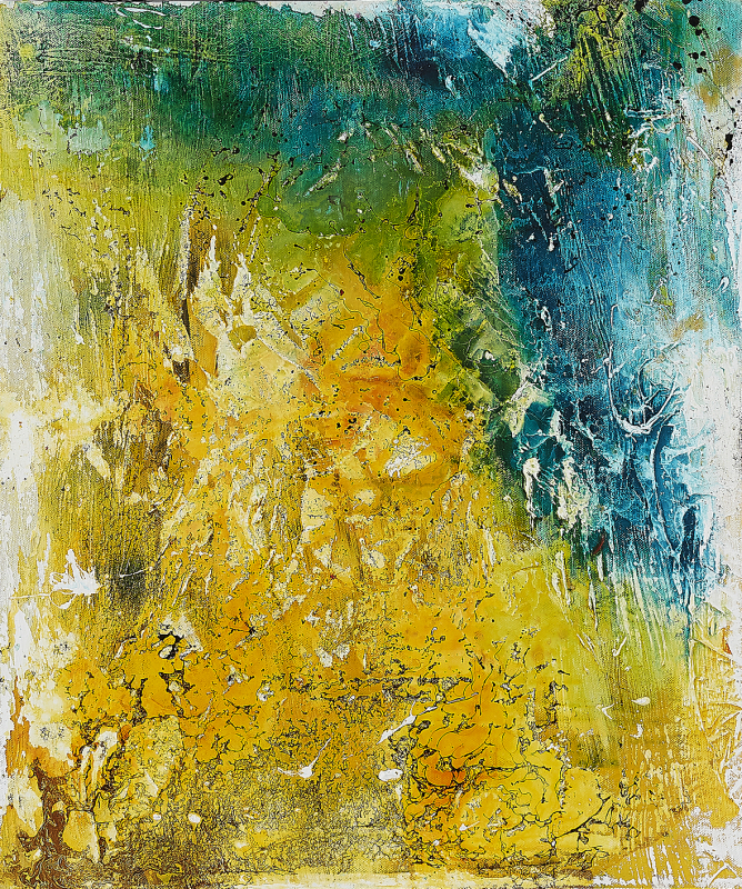 "Isle" | Monika Kustermann 50x60cm Mixed Media / Acryl mit Tusche auf Leinwand